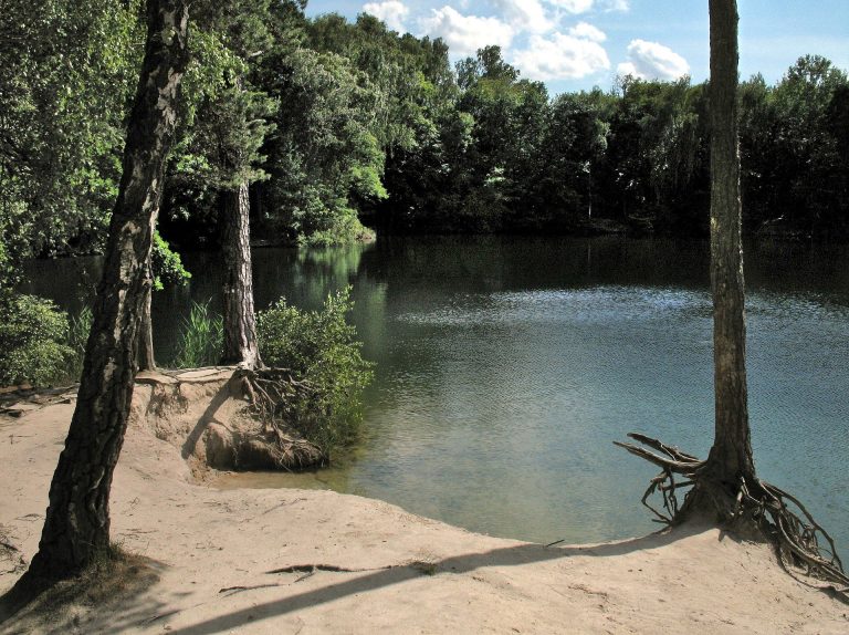 unweit vom Camp Koose entfernt liegt ein idyllischer See, der an heißen Tagen zur Abkühlung lockt 